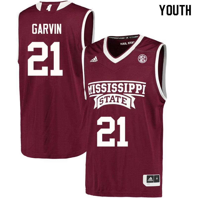 Youth #21 Jonika Garvin Mississippi State Bulldogs College Basketball Jerseys Sale-Maroon